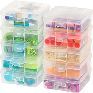 Photo 1 of IRIS USA 10Pack Small Plastic Hobby Art Craft Supply Organizer Storage Containers with Latching Lid