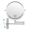 Photo 1 of Small Round 2-Side  Magnifying Height Adjustable Telescopic Bathroom Makeup Mirror in Chrome V3

