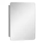 Photo 1 of 18 in. W x 26 in. H Bathroom Silver Recessed/Surface Mount Medicine Cabinet with Mirror, Storage Shelf, Stainless Steel
