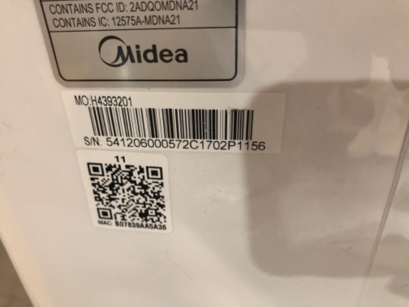 Photo 9 of ***USED - NO PACKAGING - POWERS ON - UNABLE TO TEST FURTHER - REMOTE MISSING - OTHER PARTS LIKELY MISSING AS WELL***
Midea Duo 14,000 BTU (12,000 BTU SACC) High Efficiency Inverter Quiet Portable Air Conditioner,with Heat up to 550 Sq. Ft.,white, Works wi