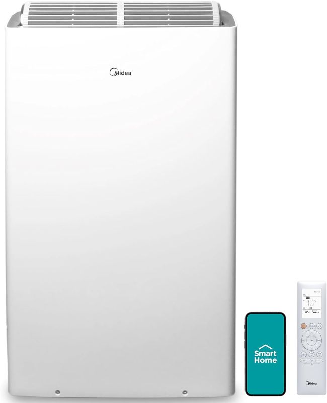 Photo 1 of **SEE NOTES**
Midea Duo 14,000 BTU (12,000 BTU SACC) High Efficiency Inverter Quiet Portable Air Conditioner,with Heat up to 550 Sq. Ft.,white, Works with Alexa/Google Assistant, with Remote Control & Window Kit