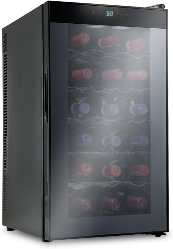 Photo 1 of ***USED - DIRTY - NO PACKAGING - POWERS ON - UNABLE TO TEST FURTHER - SEE PICTURES***
Ivation 18 Bottle Thermoelectric Red And White Wine Cooler/Chiller Counter Top Wine Cellar with Digital Temperature Display, Freestanding Refrigerator Smoked Glass Door 