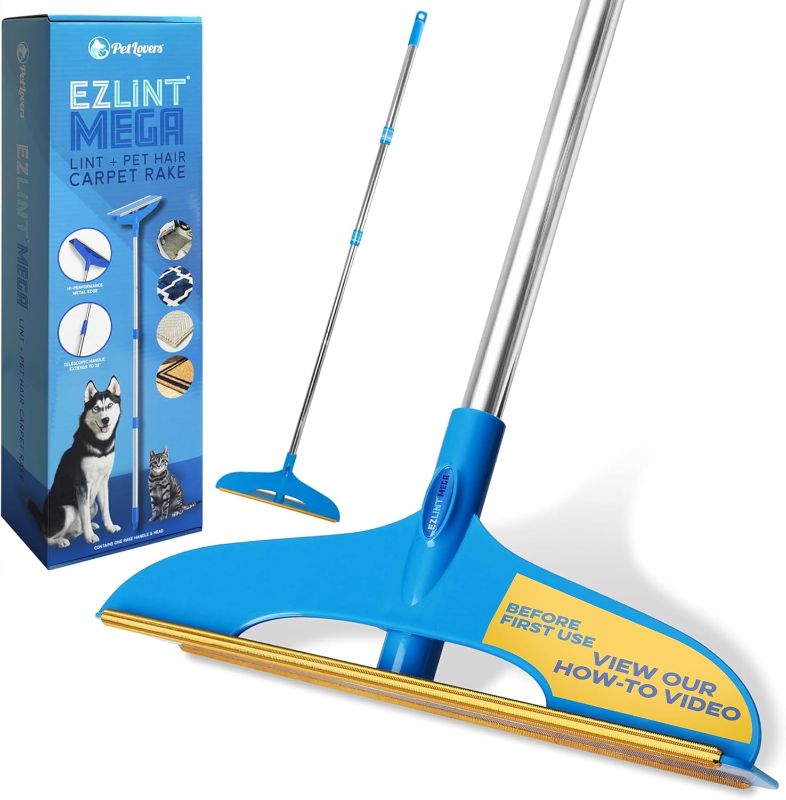 Photo 1 of ***PARTS ONLY******NON REFUNDABLE***
PetLovers Mega 52" Telescopic Carpet Rake & Pet Hair Removal Broom - Adjustable Rake for Carpet, Rugs, & Stairs - Ergonomic Handle & Extra Wide Head for Quick Pet Hair Pickup
