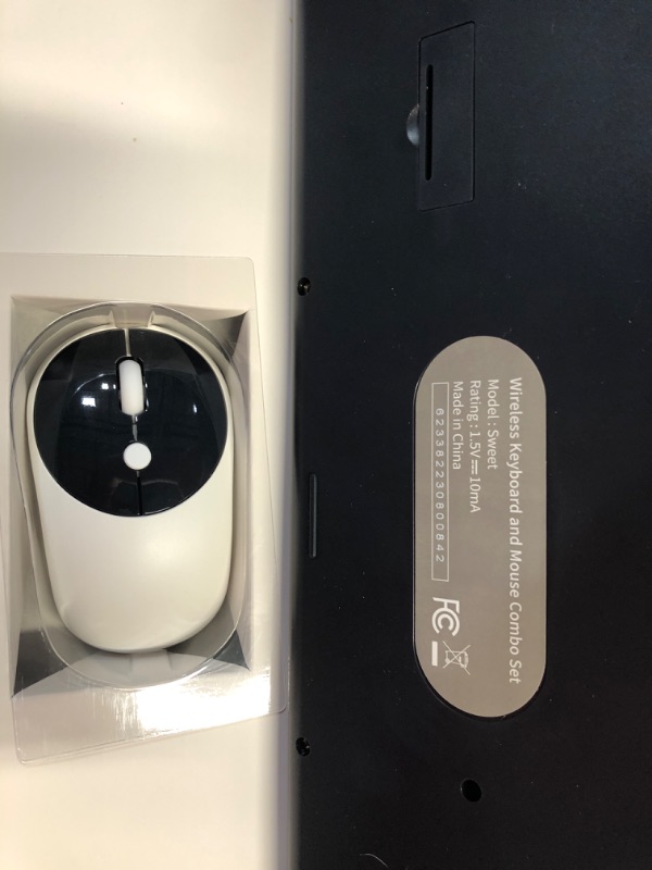 Photo 1 of Wireless Keyboard and Mouse, Typewriter Full Size Keyboard with Number Pad and 2 in 1 USB Connected Mouse for Windows 7/8/10, Laptop, Desktop, PC, Computer (Dark-Blue) Dark Blue