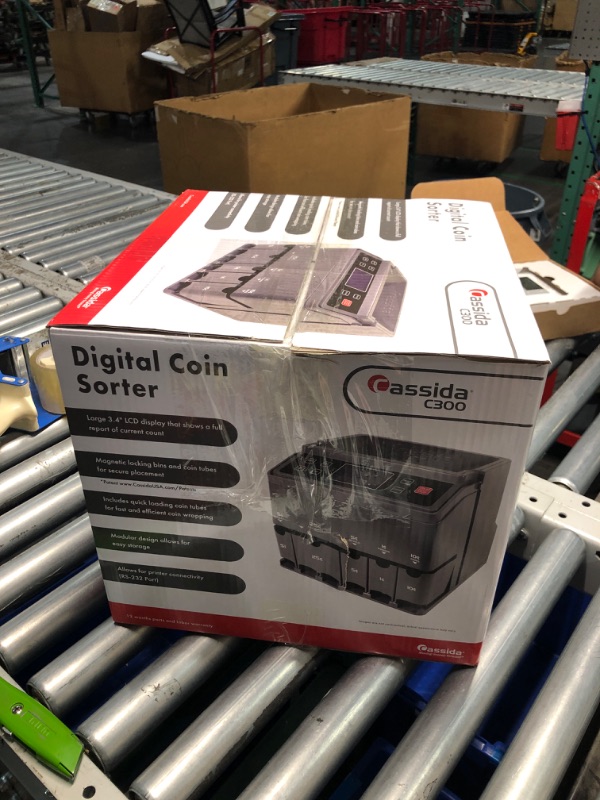 Photo 5 of (READ FULL POST) Cassida C300 Professional USD Coin Counter, Sorter and Wrapper/Roller, 300 coins/min, with Quickload and Printing-Compatible,Gray C300 - 300 coins/ minute + extra features