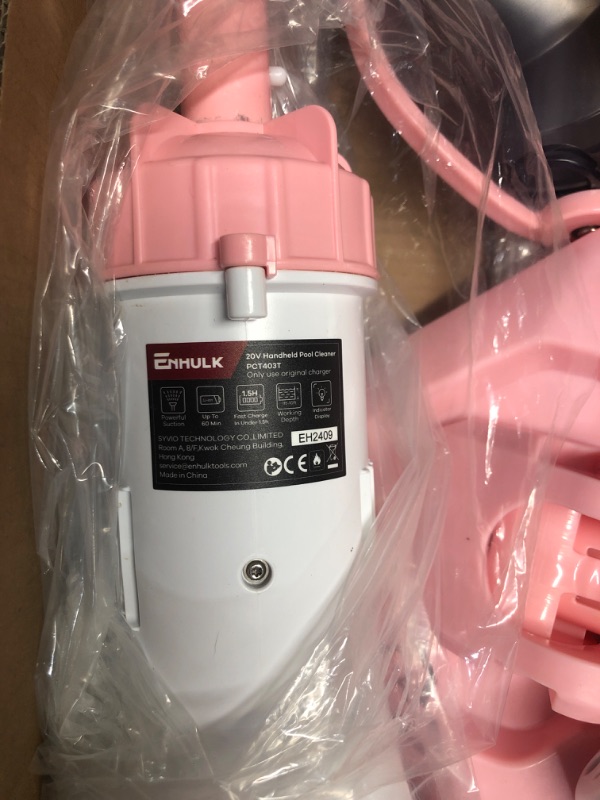 Photo 3 of ***USED SEE NOTES***Pool Vacuum with Telescopic Pole, (2024 Upgraded) Pool Vacuum for Above Ground Pool, 60 Mins Running Time, Handheld Pool Vacuum, Powerful Suction up to 18.5 gallons/min, Ideal for Leaves, Debri Pink