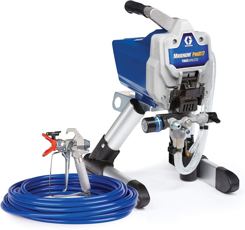 Photo 1 of ***HEAVILY USED - MISSING PARTS - SEE COMMENTS***
Graco Magnum 262800 X5 Stand Airless Paint Sprayer, Blue Magnum X5 Airless Paint Sprayer