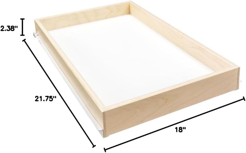 Photo 5 of (READ FULL POST) Sliding Pull-Out Shelf for Cabinets (Kitchen Cupboards, Pantry Drawers, Bathroom Storage, etc.) 2 3/8" Tall - 21 3/4" Deep - includes 3/4 Slides & Base Mounting - Clear Opening Width: (25")
