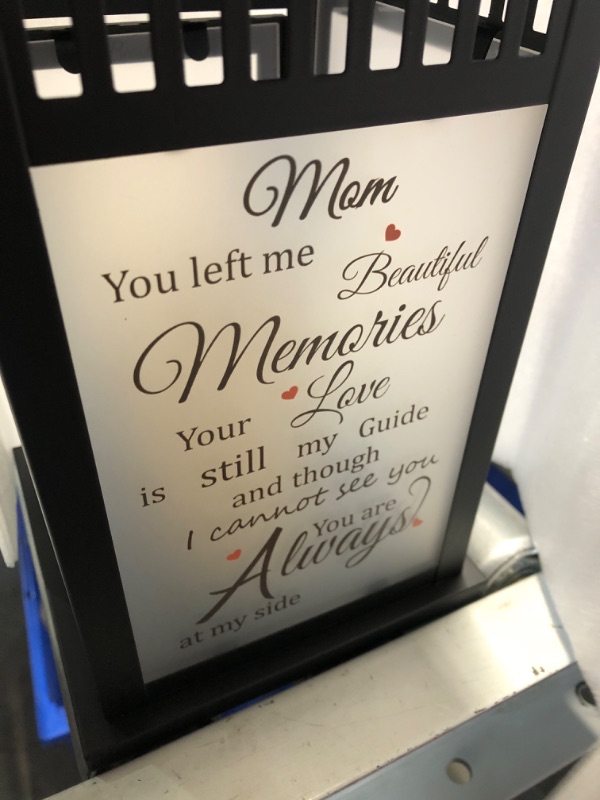 Photo 3 of ***STOCK PHOTO REFERENCE ONLY***Sympathy Gift Memorial Lantern with Flickering LED Candle and Remote Control Memorial Gift for Loss of Loved One - Those We Love Don't Go Away Black Those We Love Black