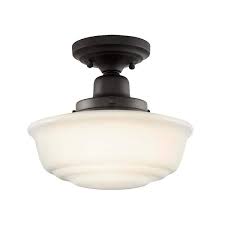 Photo 1 of ***USED - NO BULB - UNABLE TO TEST***
Belvedere Park 10.625 in. 1-Light Espresso Bronze Schoolhouse Round Semi Flush Mount, Farmhouse Ceiling Light