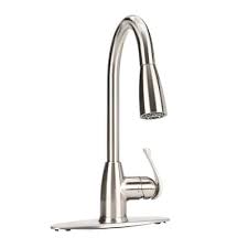 Photo 1 of (READ FULL POST) Project Source Tucker Stainless Steel Single Handle Pull-down Kitchen Faucet with Sprayer (Deck Plate Included)
