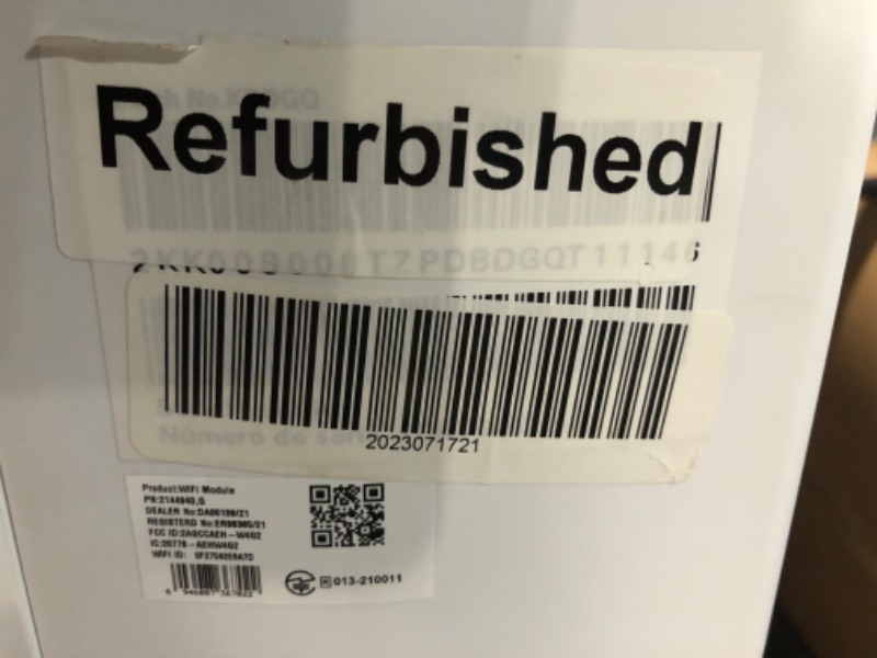 Photo 5 of ***USED - POWERS ON - UNABLE TO TEST FURTHER - NO PACKAGING - SEE PICTURES***
Hisense Smart SACC 8,000 BTU Dual Hose Portable Air Conditioner with Heat Pump, 4-modes (Cool, Heat, Fan, Dehumidifier) WiFi, Remote, Up to 550 sq. ft., AP55023HR1GD White - (Re