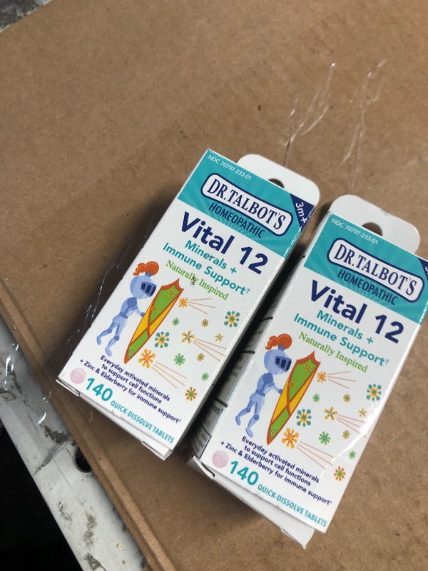 Photo 2 of (Pack of 2) Dr. Talbot's Vital 12 Tablets, Naturally Inspired, Minerals and Immune Support, Quick Dissolve, 140 Count