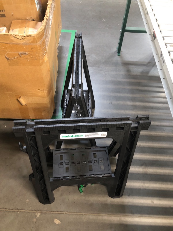 Photo 1 of (READ FULL POST) Metabo HPT Sawhorses 2 Pack Folding Heavy Duty, Weather-Resistant Lightweight Portable, 1200Lb Capacity, Saw horses brackets 2x4, Built-in Saw Horse Shelf and Cord Hooks, Fold Flat, 115445M
