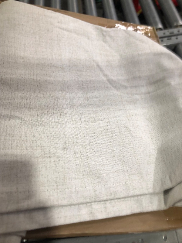 Photo 4 of (READ FULL POST) 
Linen Full Blackout Curtain for Living Room, Farmhouse Rustic Textured Back Tab Vertical Blinds Drapes for Country Villa Cabana, 2 Panels, 72 Inch Wide x 108 Inches Long 9FT, Greyish Beige