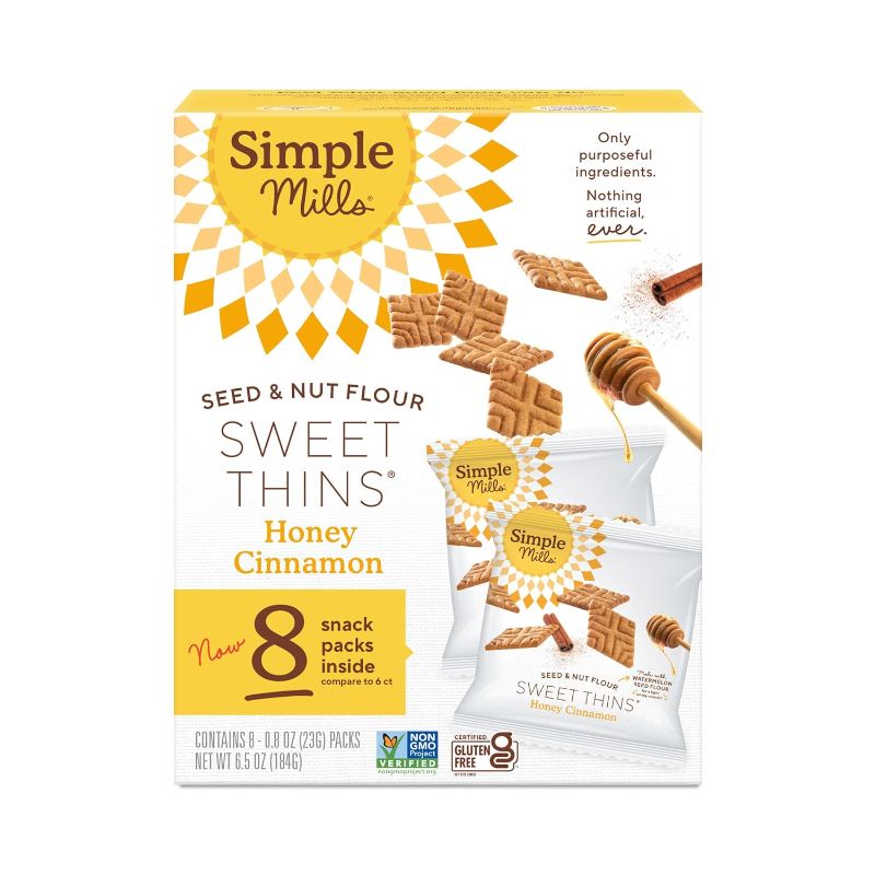 Photo 1 of ***NON REFUNDABLE*** Simple Mills Snack Packs Honey Cinnamon Seed & Nut Flour Sweet Thins, Paleo Friendly & Delicious Sweet Thin Cookies, Good for Snacks, Nutrient Dense, 8 Pack (Pack of 2) (EXPIRATION: 7/30/2024)
