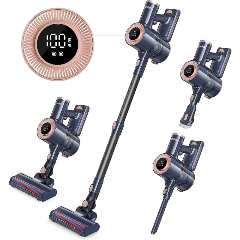 Photo 1 of **BATTERY WILL NOT HOLD A CHARGE**(FOR PARTS) 
Homeika Cordless Vacuum Cleaner, 20Kpa Powerful Suction Vacuum with LED Display, 8 in 1 Lightweight Stick Vacuum with 30 Min Runtime Detachable Battery
