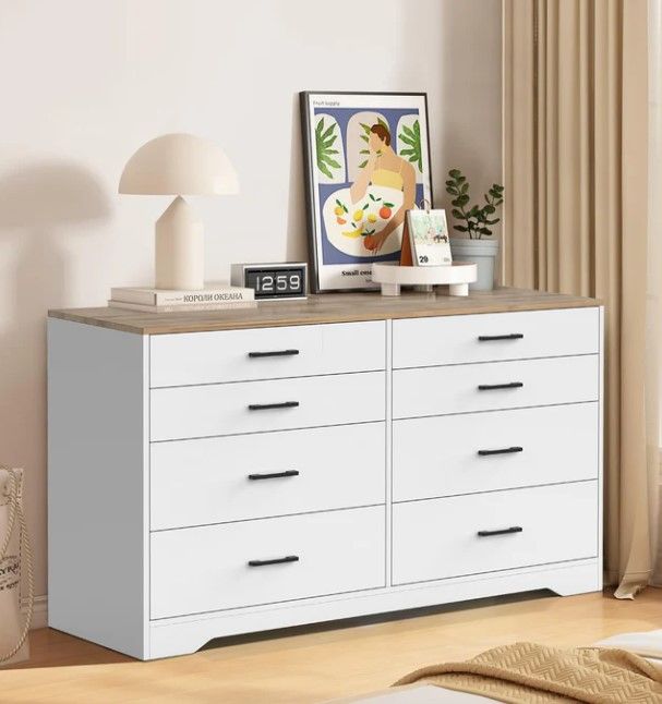 Photo 1 of ***STOCK PHOTO REFERENCE ONLY, SEE NOTES/PICS*** VINGLI 8 Drawer Double Dresser Modern Chest of Drawers Large Storage Cabinet 