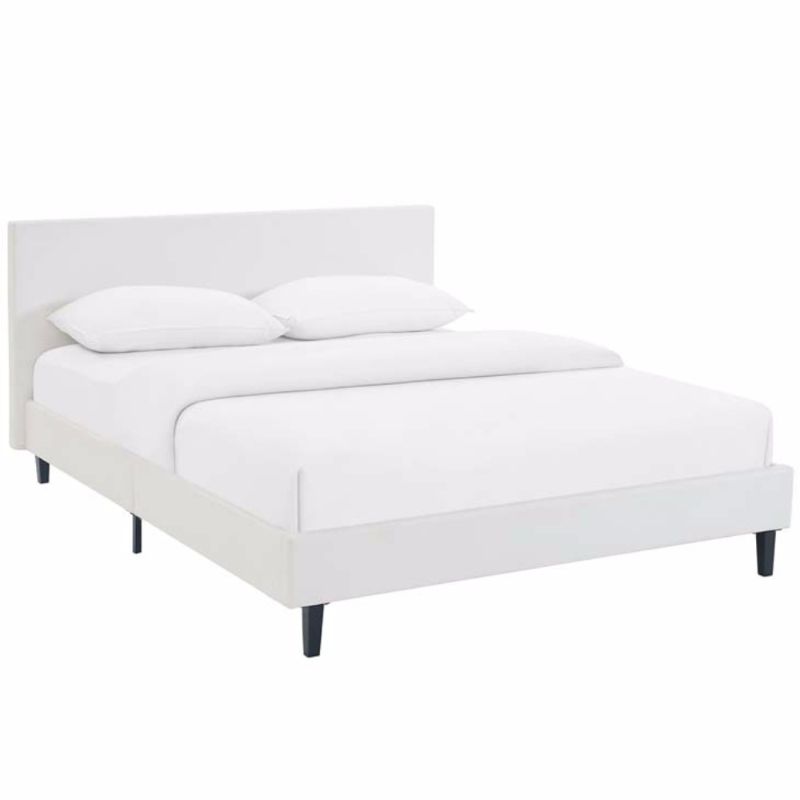 Photo 1 of ***NON REFUNDABLE, PARTS ONLY*** Modway Anya Modern Style Vinyl and Wood Full Bed in White Finish
