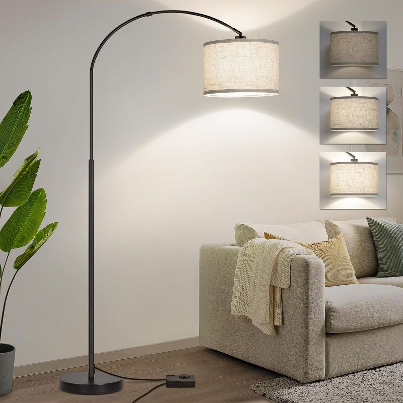 Photo 1 of ***USED MISSING PARTS*** Dimmable Floor Lamp, Black Standing Lamp with Adjustable Hanging Shade