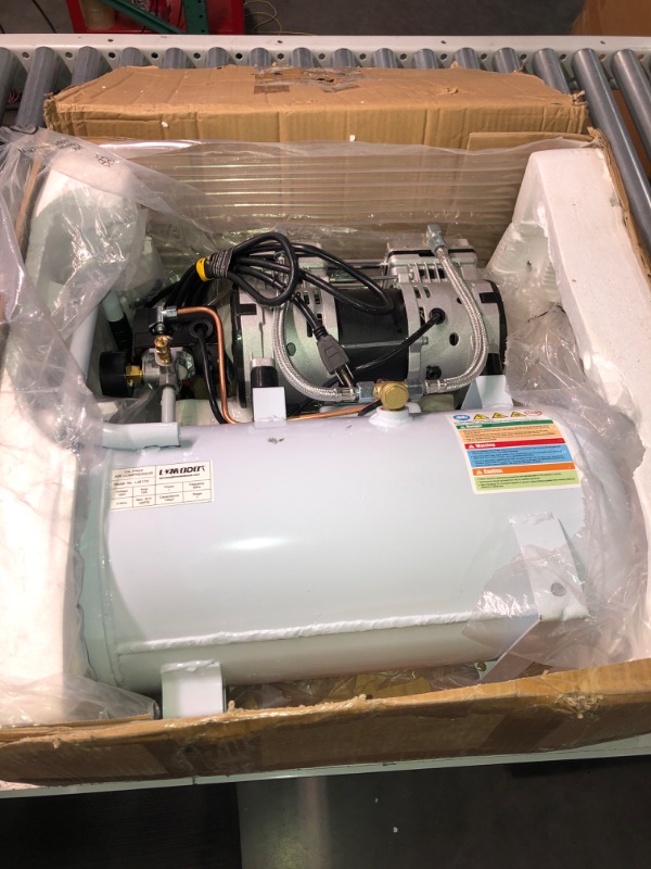 Photo 2 of (READ FULL POST) Air Compressor, Ultra Quiet Air Compressor, Only 68dB, 6 Gallon Durable Steel Air Tank, 4.2CFM @ 90PSI, Oil-Free, Ideal For Shop, Garage, Car, Pneumatic Tool, 1.7 HP
