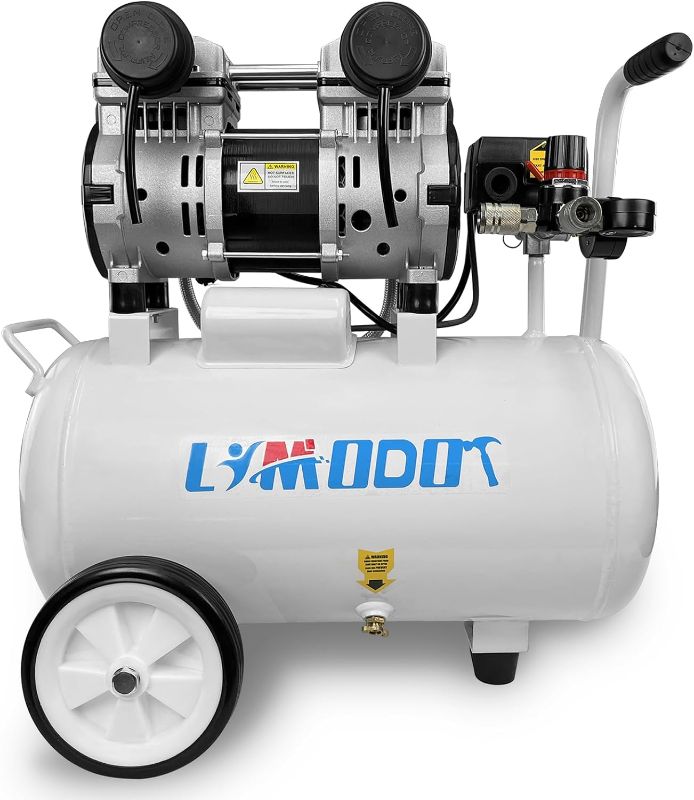 Photo 1 of (READ FULL POST) Air Compressor, Ultra Quiet Air Compressor, Only 68dB, 6 Gallon Durable Steel Air Tank, 4.2CFM @ 90PSI, Oil-Free, Ideal For Shop, Garage, Car, Pneumatic Tool, 1.7 HP
