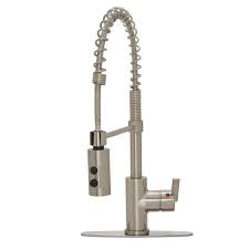 Photo 1 of  **ONLY COMES WITH FAUCET**
Project Source Flynt Stainless Steel Single Handle Pull-down Kitchen Faucet with Sprayer (Deck Plate Included