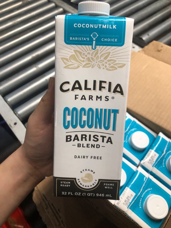 Photo 4 of **Exp 24 Aug 20204 **
Califia Farms - Coconut Barista Blend Coconut Milk, 32 oz (Pack of 6), Shelf Stable, Dairy Free, Plant Based, Vegan, Gluten Free, Non GMO, Creamer