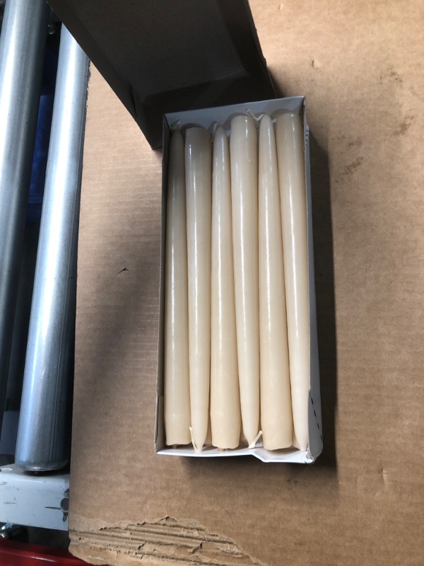 Photo 3 of  Taper Candles 10" Inch Tall Wedding Dinner Candle Set of 12 (Color of The Tapers are Core and Overdiep) (Sand)
