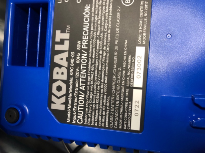 Photo 5 of ***BATTERY GIVES OFF ERROR - SEE COMMENTS***
Kobalt Gen4 40-volt 520-CFM 120-MPH Battery Handheld Leaf Blower 4 Ah (Battery and Charger Included)