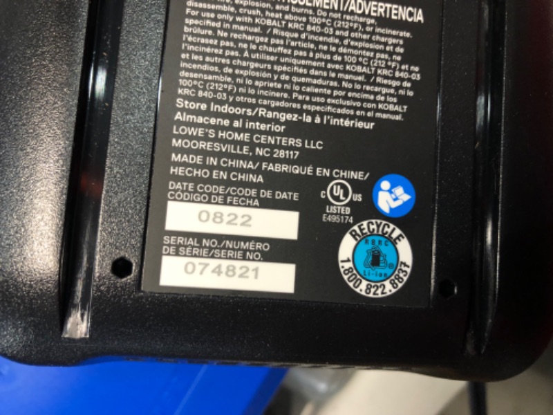 Photo 6 of ***BATTERY GIVES OFF ERROR - SEE COMMENTS***
Kobalt Gen4 40-volt 520-CFM 120-MPH Battery Handheld Leaf Blower 4 Ah (Battery and Charger Included)