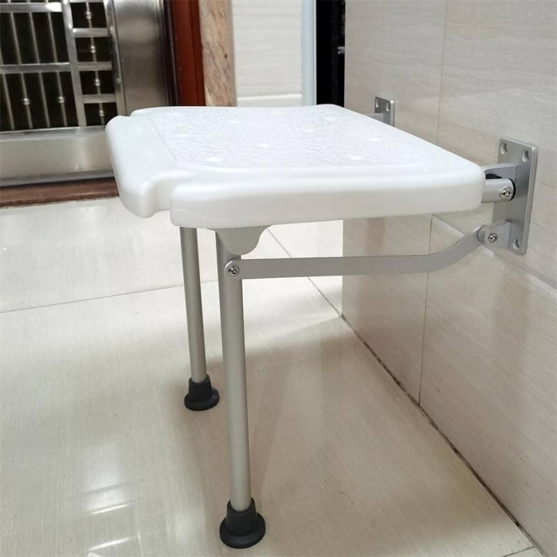 Photo 1 of (used)WANLIAN Foldable Shower Seat Wall Mounted, Small Space Folding Office Chair