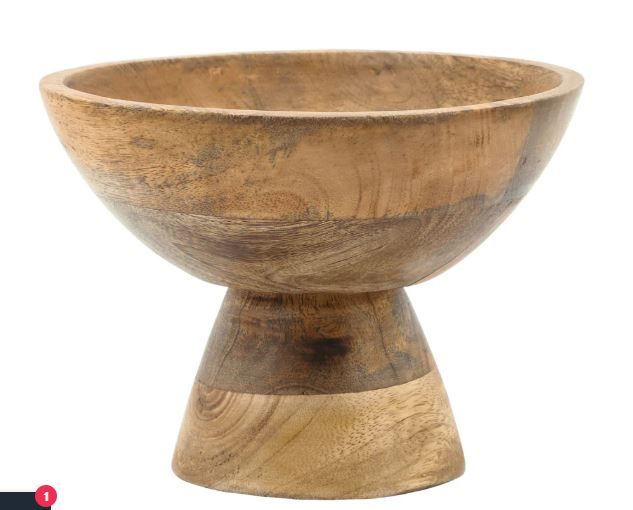 Photo 1 of  (READ FULL POST) Cambridge Wood Footed Bowl - Natural
