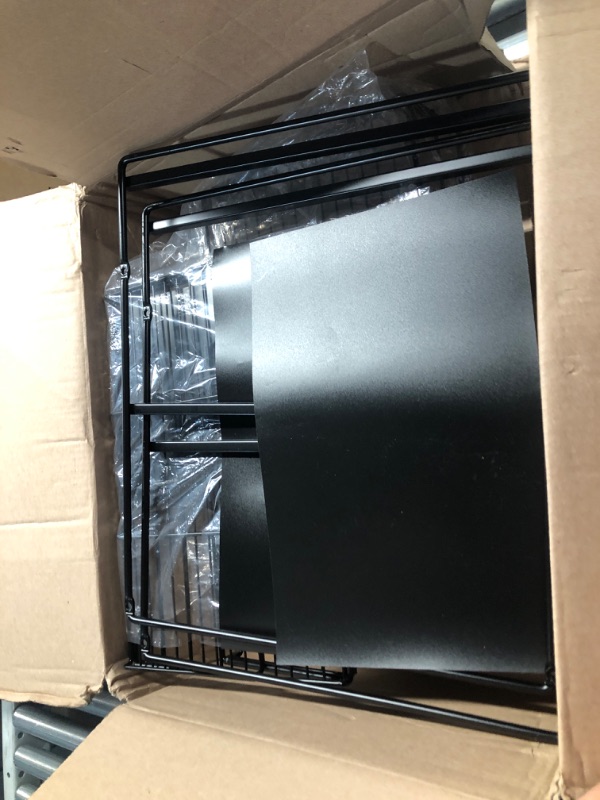 Photo 1 of Under Sink Organizers and Storage 2 Tier Slide Out Kitchen Cabinet Organizer Sturdy Metal Bathroom Storage (Black, 1 Pack) Black 1 Pack