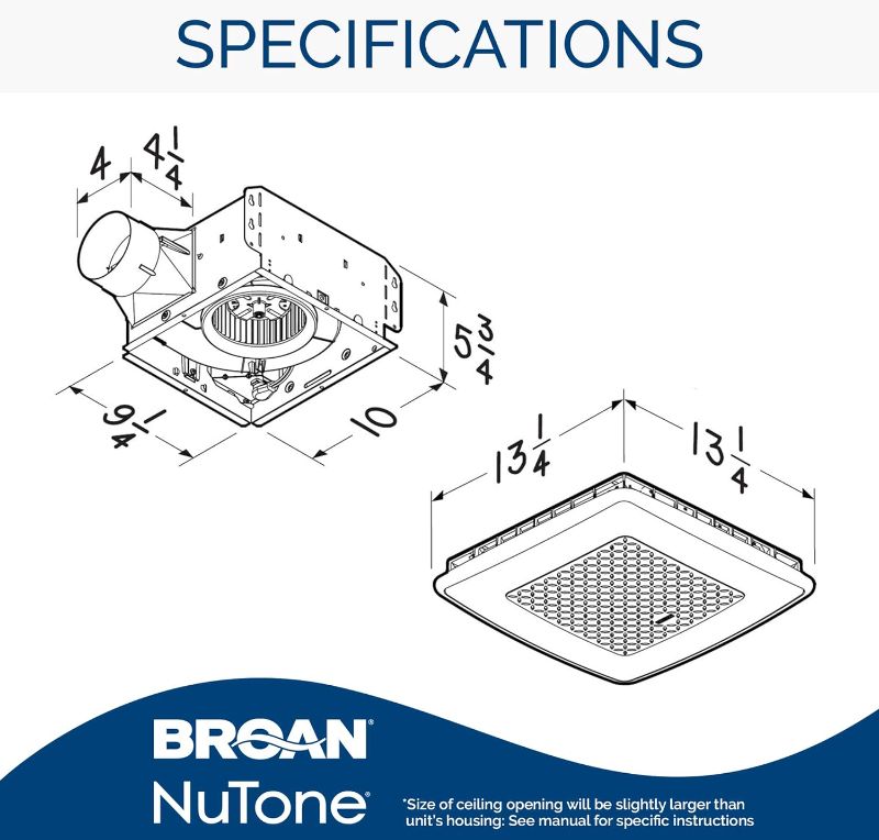 Photo 5 of (READ FULL POST) Broan-NuTone AER110RGBL ChromaComfort 110 CFM Ventilation Fan with 24 Color Selectable LED, 1.5 Sones, ENERGY STAR Certified, White