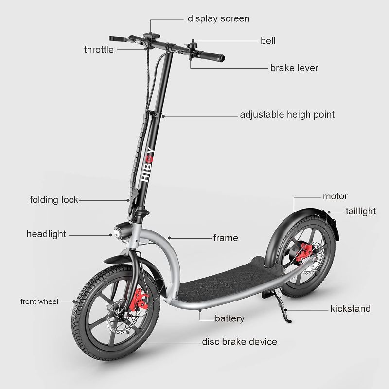 Photo 5 of (READ FULL POST) Hiboy S2 Pro Electric Scooter, 500W Motor, 10" Solid Tires, 25 Miles Range, 19 Mph Folding Commuter Electric Scooter for Adults (Optional Seat)
