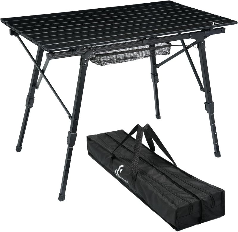 Photo 1 of (READ FULL POST) Sportneer Camping Tables That Fold Up Lightweight, Adjustable Height Aluminum Folding Table Roll Up Table Top Mesh Layer for Outdoor Camp Picnic Beach RV Backyards Kitchen BBQ
