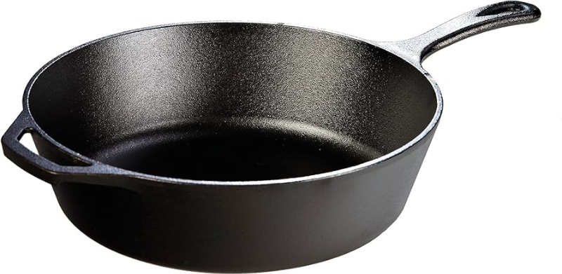 Photo 1 of **DAMAGED READ NOTES**Lodge 5 Quart Pre-Seasoned Cast Iron Deep Skillet - Signature Teardrop Handle & Assist Handle - Use in the Oven, on the Stove or Grill, or Over a Campfire - Black