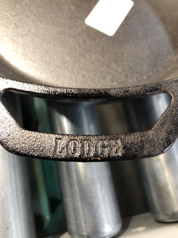 Photo 2 of **DAMAGED READ NOTES**Lodge 5 Quart Pre-Seasoned Cast Iron Deep Skillet - Signature Teardrop Handle & Assist Handle - Use in the Oven, on the Stove or Grill, or Over a Campfire - Black