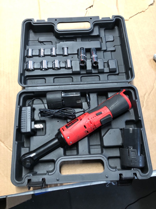 Photo 1 of **NON-REFUNDABLE, PARTS ONLY** 3/8" Electric Ratchet Wrench, 4" Extended 40 Ft-Lbs 400 RPM 12V Cordless Battery Powered Ratchet Wrench Set with LED Light, Including 2 Batteries, 11 Sockets and Fast Charge 3/8“ Electric Wrench