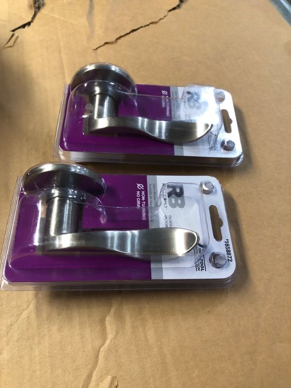 Photo 3 of **BUNDLE**(2 packs) RELIABILT Olivia Satin Nickel Left-Handed Interior/Exterior Dummy Door Handle