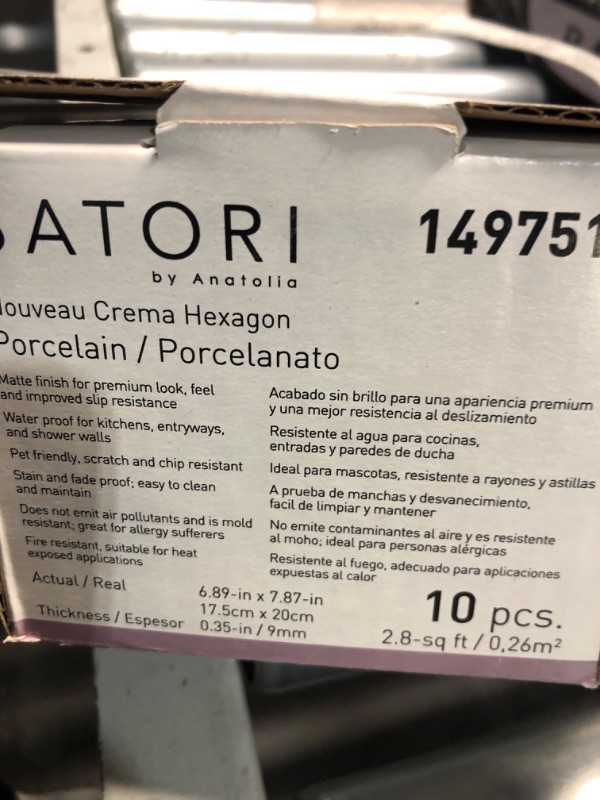 Photo 3 of ***PALLET OF TILES**84 BOXES*Satori Nouveau Crema Hexagon 7-in x 8-in Matte Porcelain Encaustic Tile (0.28-sq. ft/ Piece)