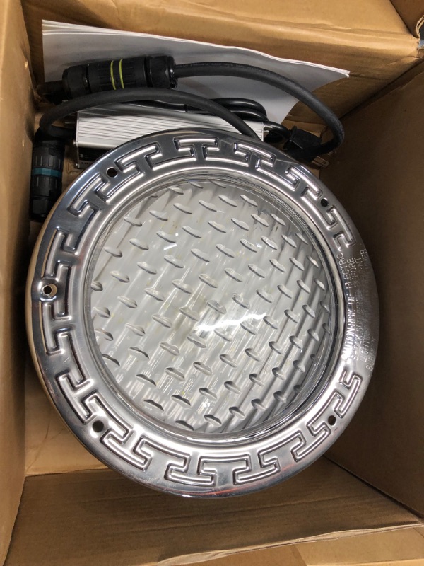 Photo 4 of ***USED - DAMAGED - CABLE CUT - SEE PICTURES***
HQUA PN01 120V AC LED Inground Pool Light, 10 Inch 35W 3000lm (300W Incandescent Equivalent), with 100 Feet Cord