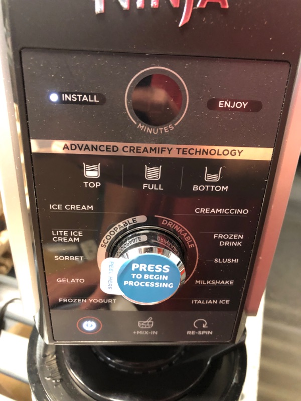 Photo 1 of ***USED - MISSING PINT BOWLS - SEE PICTURES - POWERS ON - UNABLE TO TEST FURTHER***
SE Ninja NC501 CREAMi Deluxe 11-in-1 Ice Cream & Frozen Treat Maker for Ice Cream, Sorbet, Milkshakes, Frozen Drinks