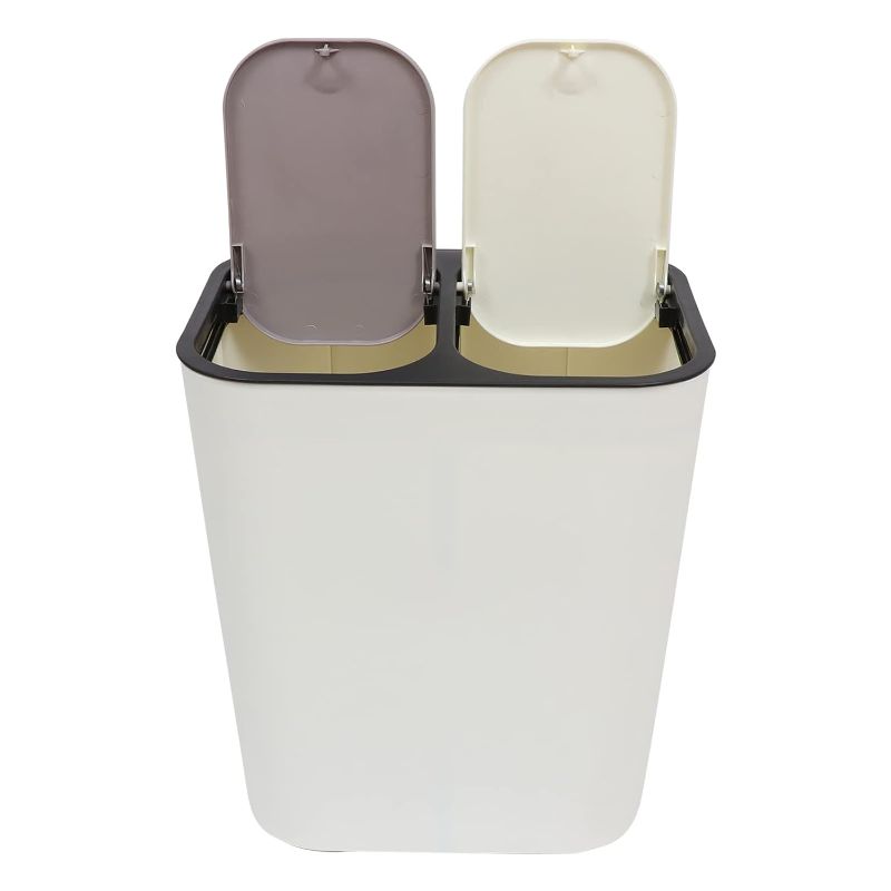 Photo 1 of ***STOCK PHOTO REFERENCE ONLY***
Zerodeko Dual Trash Can Plastic Kitchen Garbage Can 2 Compartment Classified Rubbish Bin Recycle Dustbin for Home 