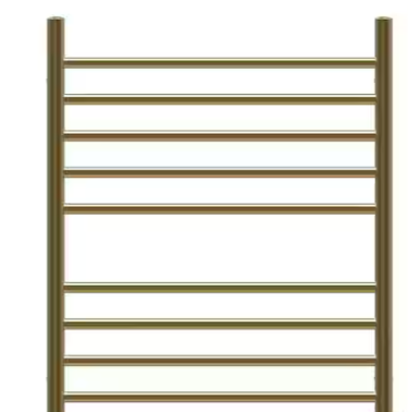 Photo 1 of 1" Gold Square Tube 10 Straight Bar Towel Holder, WIth Adjustable Floor Height Adjustment