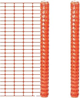 Photo 1 of (2 Pack) - 4'x100' Orange Safety Fence - Plastic Mesh Roll Construction Barrier Netting, Reusable