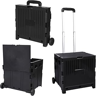 Photo 1 of **NONREFUNDABLE**FOR PARTS OR REPAIR**SEE NOTES**
Foldable Utility Cart Portable Rolling Crate Handcart with 2 Wheels and Telescoping Handles Large Capacity for Shopping Travel Moving Storage and Teacher(Black)