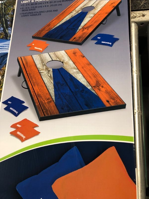 Photo 2 of ***USED - MAJOR DAMAGE - SEE COMMENTS***
Wild Sports Tailgate Toss - Blue - 2- 36" x 24" deluxe cornhole boards