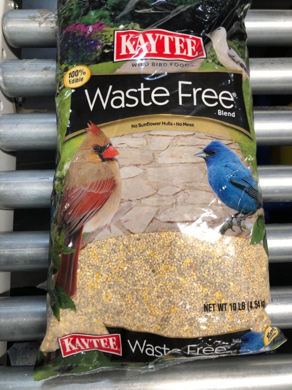 Photo 2 of ***BEST BY AUG 13 2025***Kaytee Wild Bird (No Mess or Waste Free) Food Seed Blend for Blue Jays, Woodpeckers, Juncos, Cardinals, Grosbeaks, Sparrows, and Finches, 10 Pound, (Packaging May Vary)